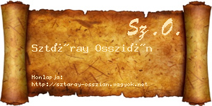 Sztáray Osszián névjegykártya